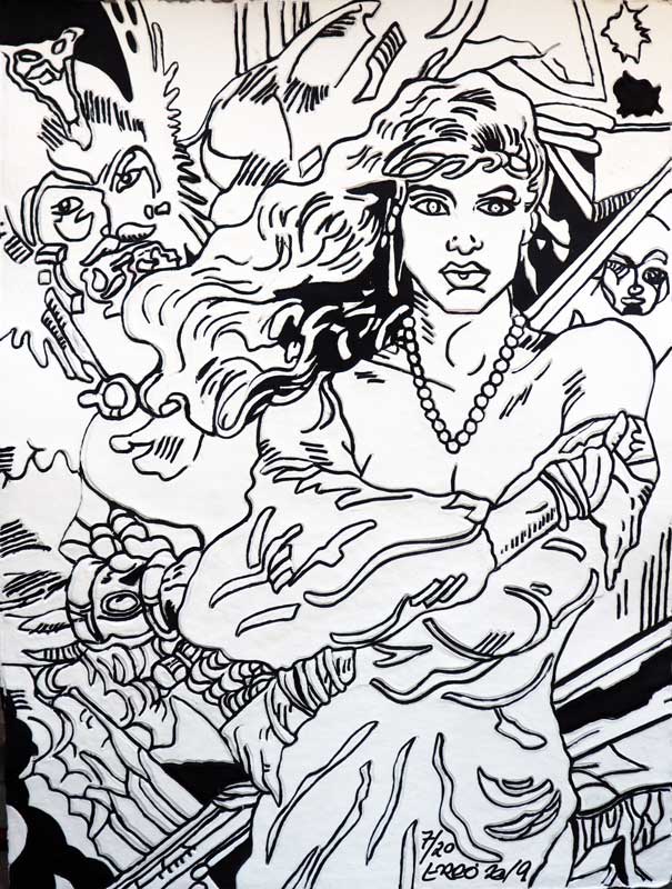 gravure Erro 2019 - Amazone B&W - 77x59