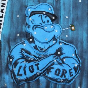 aquagravure de l'artiste Eric Liot popeye bleu