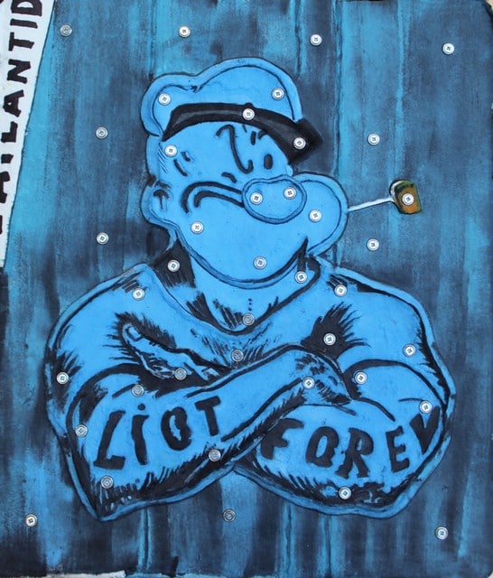aquagravure de l'artiste Eric Liot popeye bleu