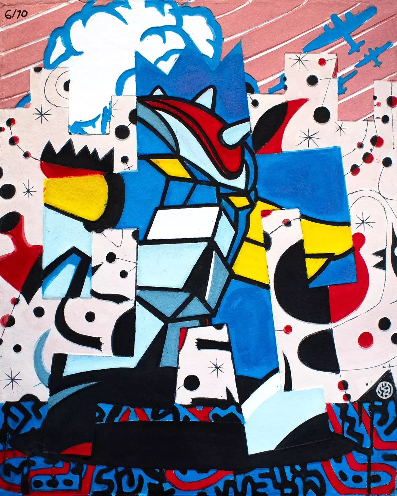 -Robot-aquagravure-62x77cm-de l'arrtiste Speedy Graphito