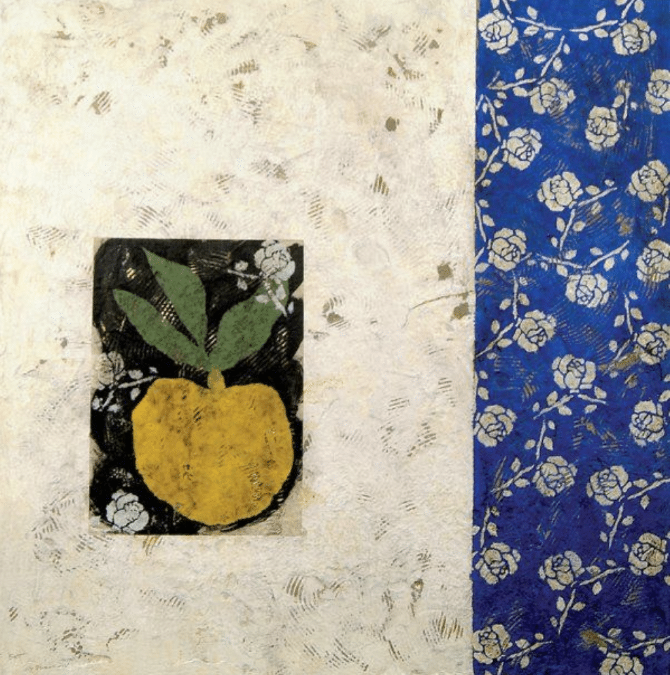 gravure carborundum de l'artiste Pierre Marie Brisson composition a la pomme